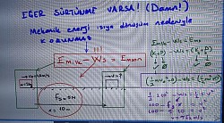 Sürtünmeli durumda enerji denklemi