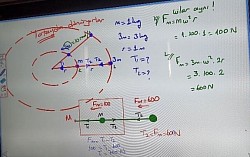 yatayda birlikte dönen cisimler(ip gerilmeleri)